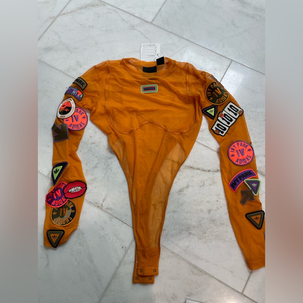 Beyonce -IVY PARK Orange Bodysuit with Colorful Patches